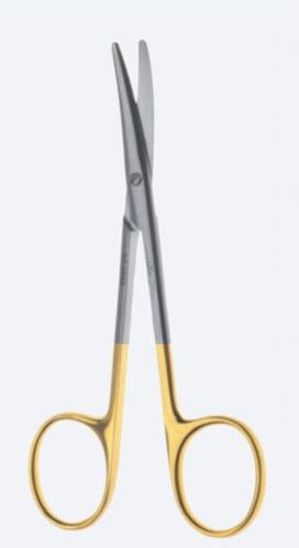 Ножиці Baby-Metzenbaum, "Power TC", для хірургії ока, вигнуті, тупокінцеві, загальна довжина 115 мм. Бренд - Asanus Medizintechnik Gmb, Німеччина